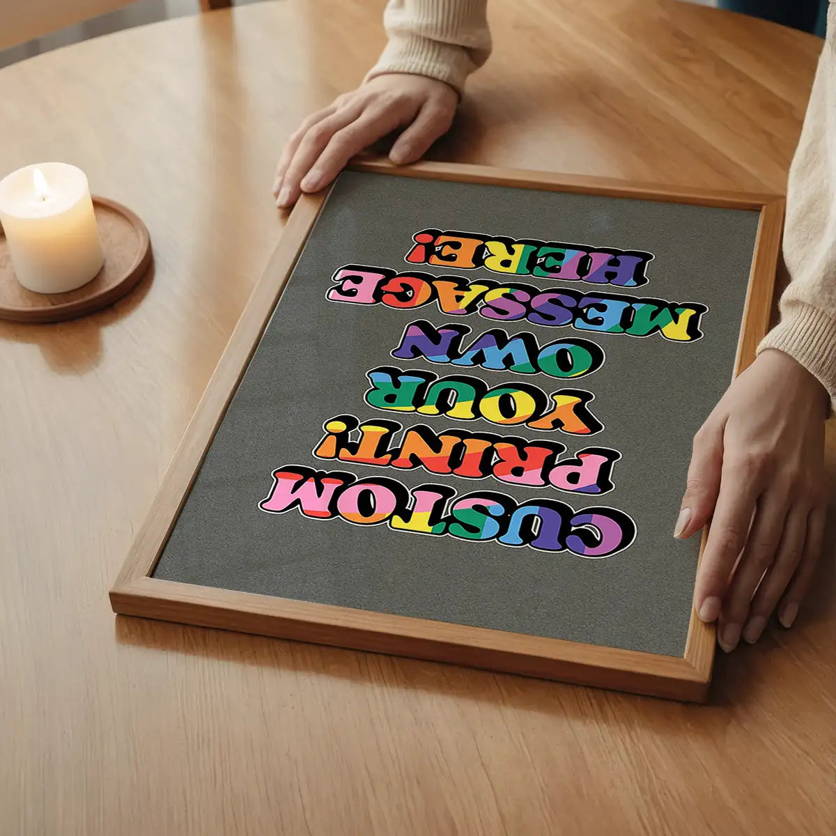 Custom Rainbow Bold Letters Print