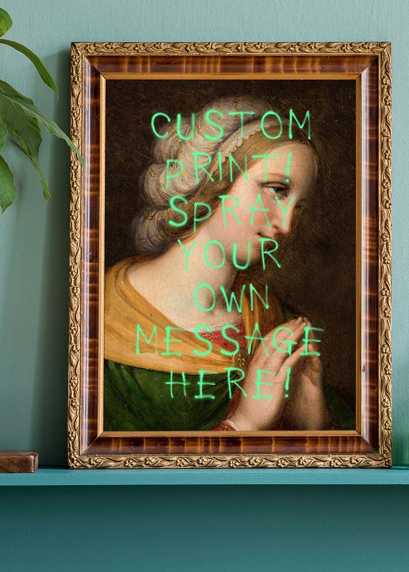 Custom Spraypaint Print - Portrait Of a Praying Woman