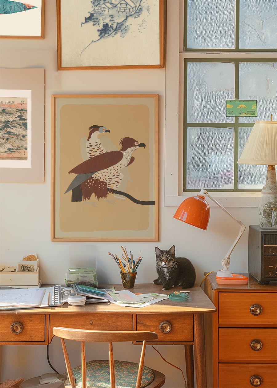 Birds of Prey Illustration Print by Elena Pavlovna Gertik