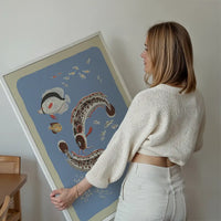 Catfish Illustration Print by Elena Pavlovna Gertik