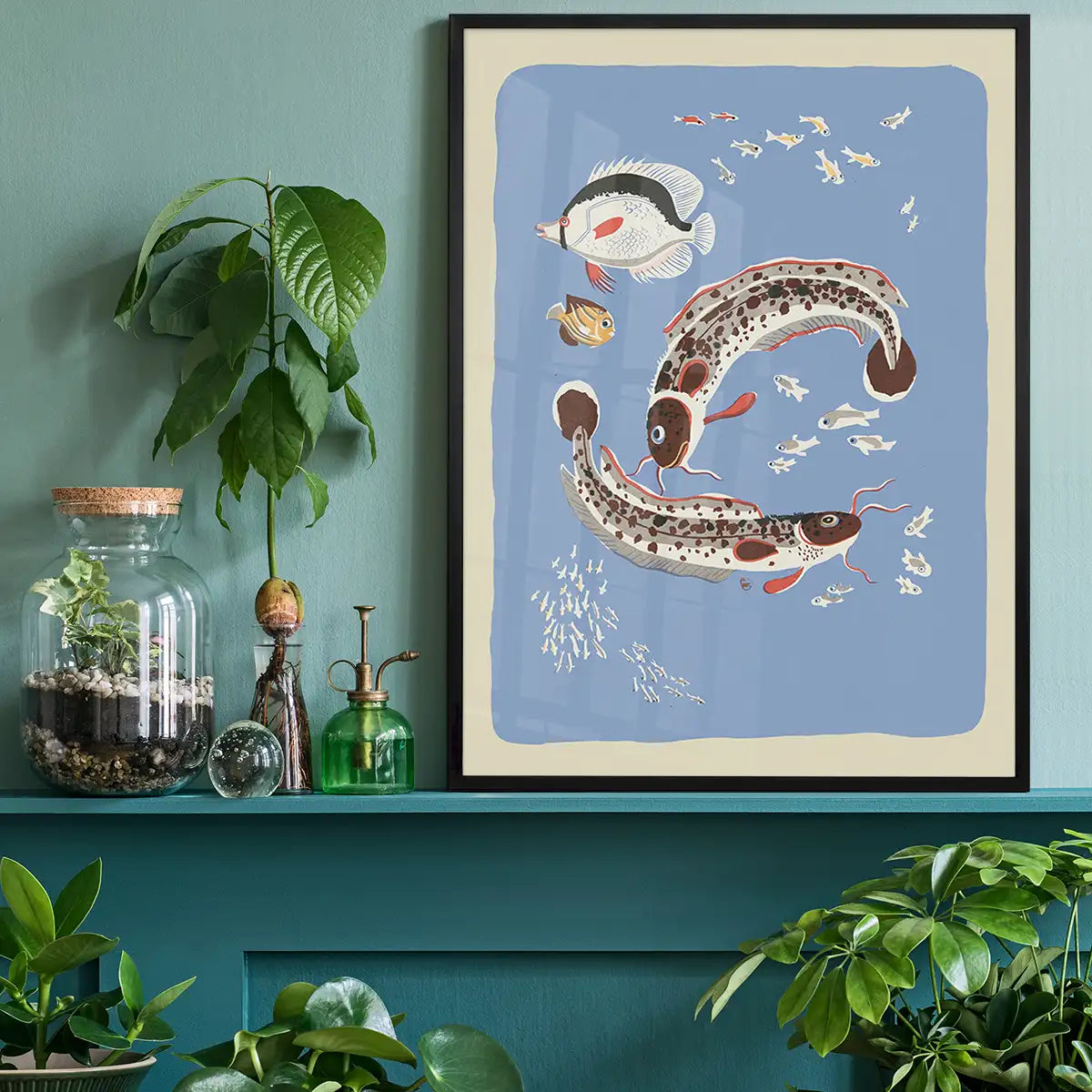 Catfish Illustration Print by Elena Pavlovna Gertik