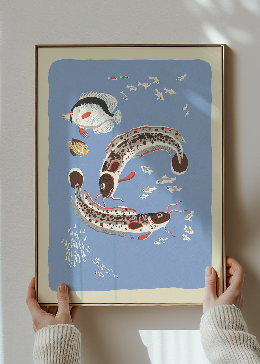 Catfish Illustration Print by Elena Pavlovna Gertik