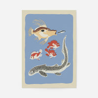 Eel and Fish Illustration Print by Elena Pavlovna Gertik