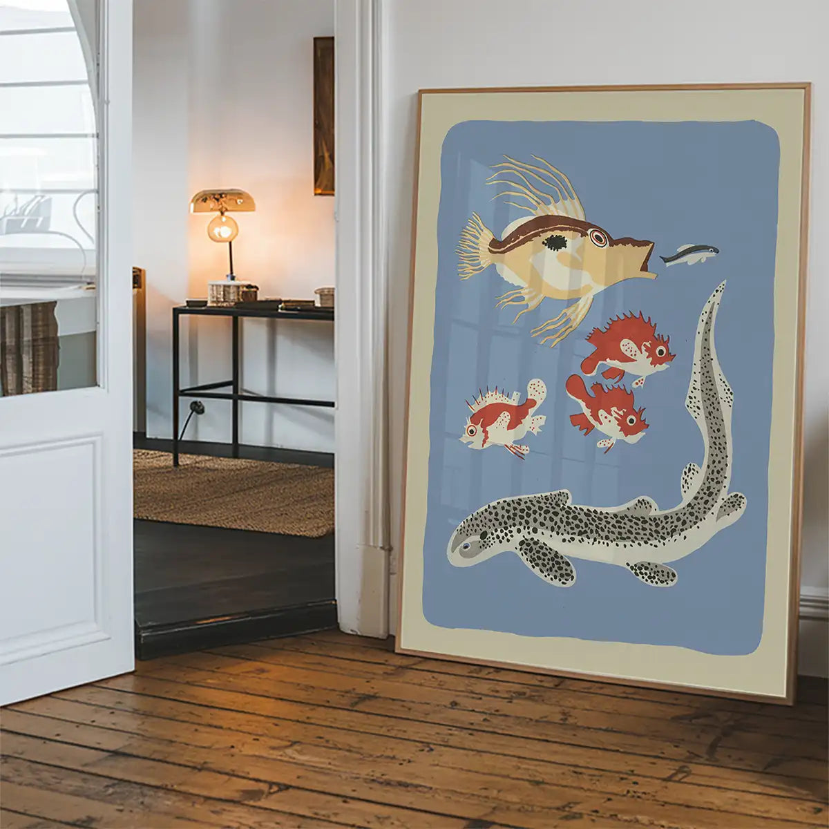 Eel and Fish Illustration Print by Elena Pavlovna Gertik