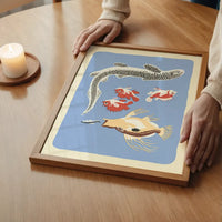 Eel and Fish Illustration Print by Elena Pavlovna Gertik