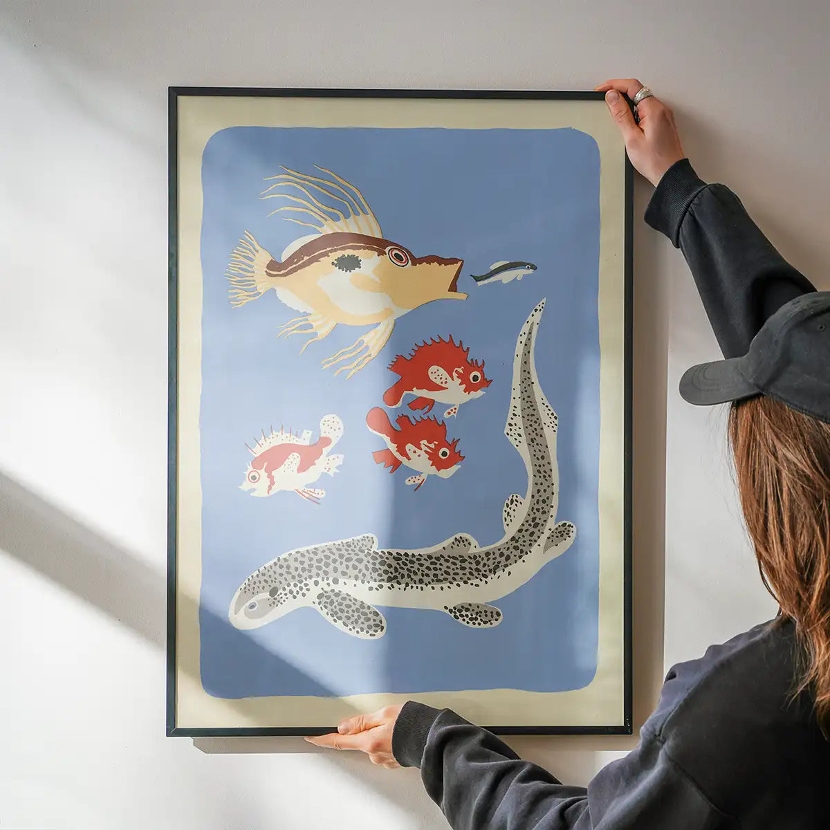Eel and Fish Illustration Print by Elena Pavlovna Gertik
