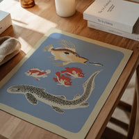 Eel and Fish Illustration Print by Elena Pavlovna Gertik