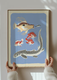 Eel and Fish Illustration Print by Elena Pavlovna Gertik
