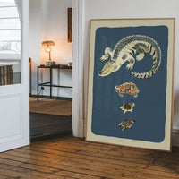 Crocodile and Tortoises Illustration Print by Elena Pavlovna Gertik
