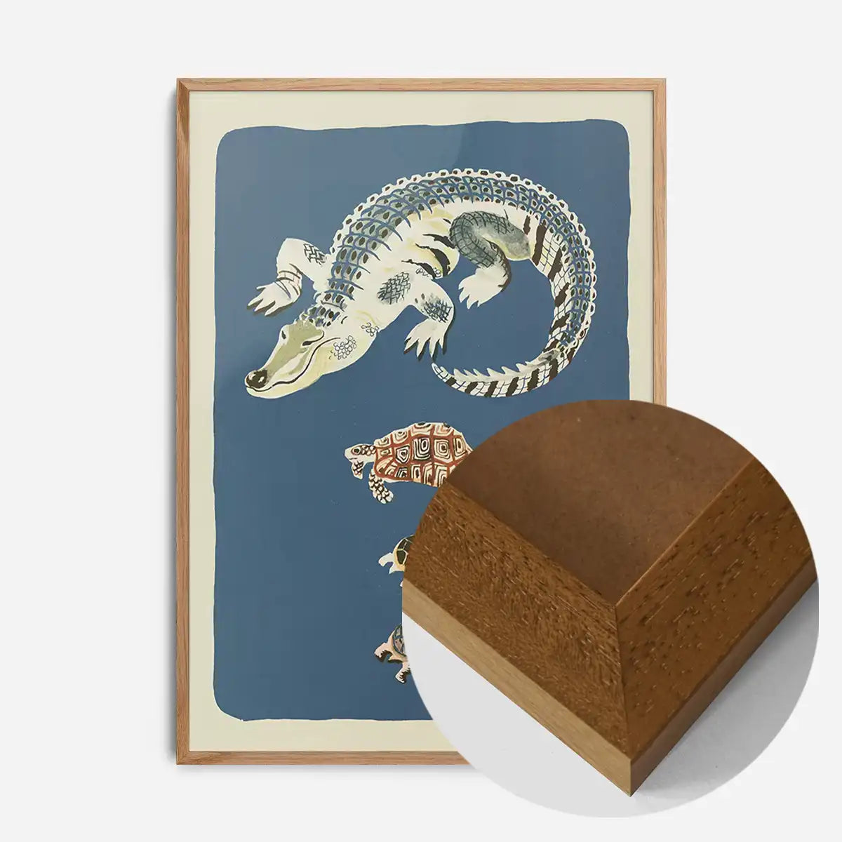 Crocodile and Tortoises Illustration Print by Elena Pavlovna Gertik