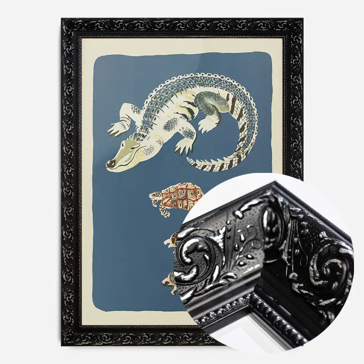 Crocodile and Tortoises Illustration Print by Elena Pavlovna Gertik