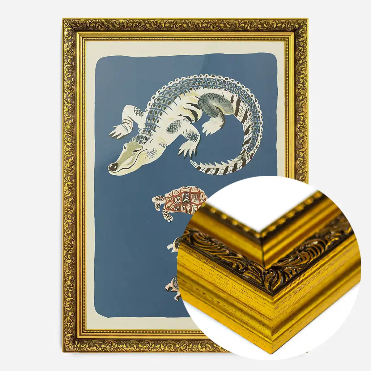 Crocodile and Tortoises Illustration Print by Elena Pavlovna Gertik