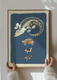 Crocodile and Tortoises Illustration Print by Elena Pavlovna Gertik