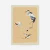 Flamingo Heron and Small Birds Illustration Print by Elena Pavlovna Gertik