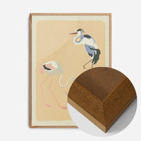 Flamingo Heron and Small Birds Illustration Print by Elena Pavlovna Gertik