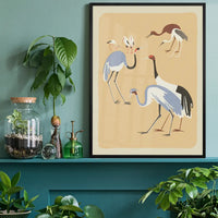 Herons Illustration Print by Elena Pavlovna Gertik