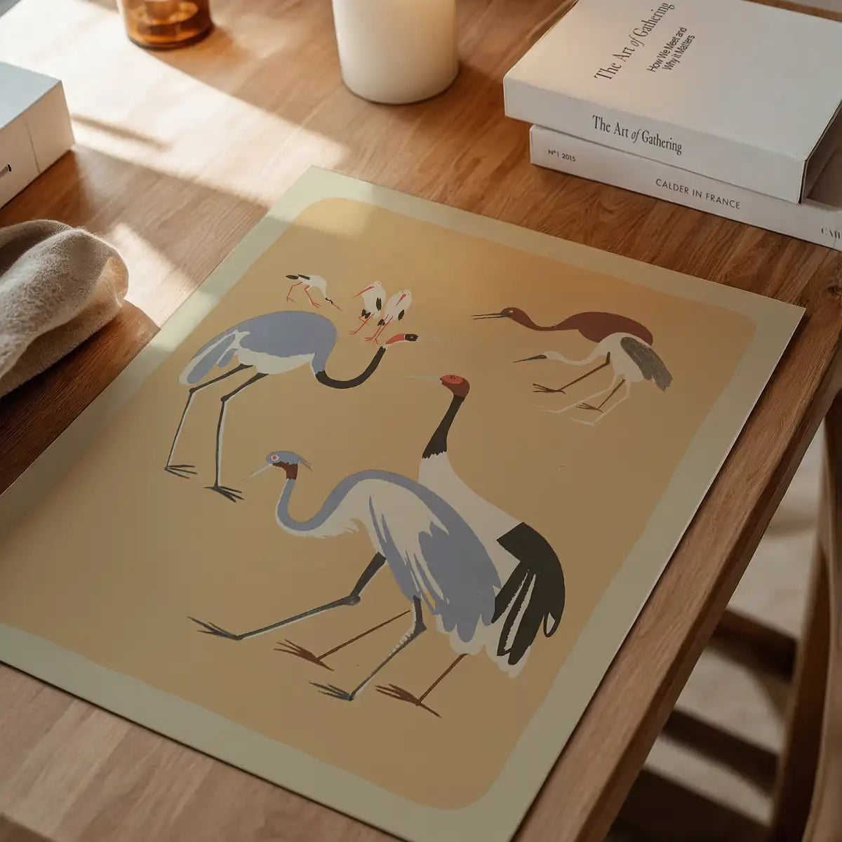 Herons Illustration Print by Elena Pavlovna Gertik