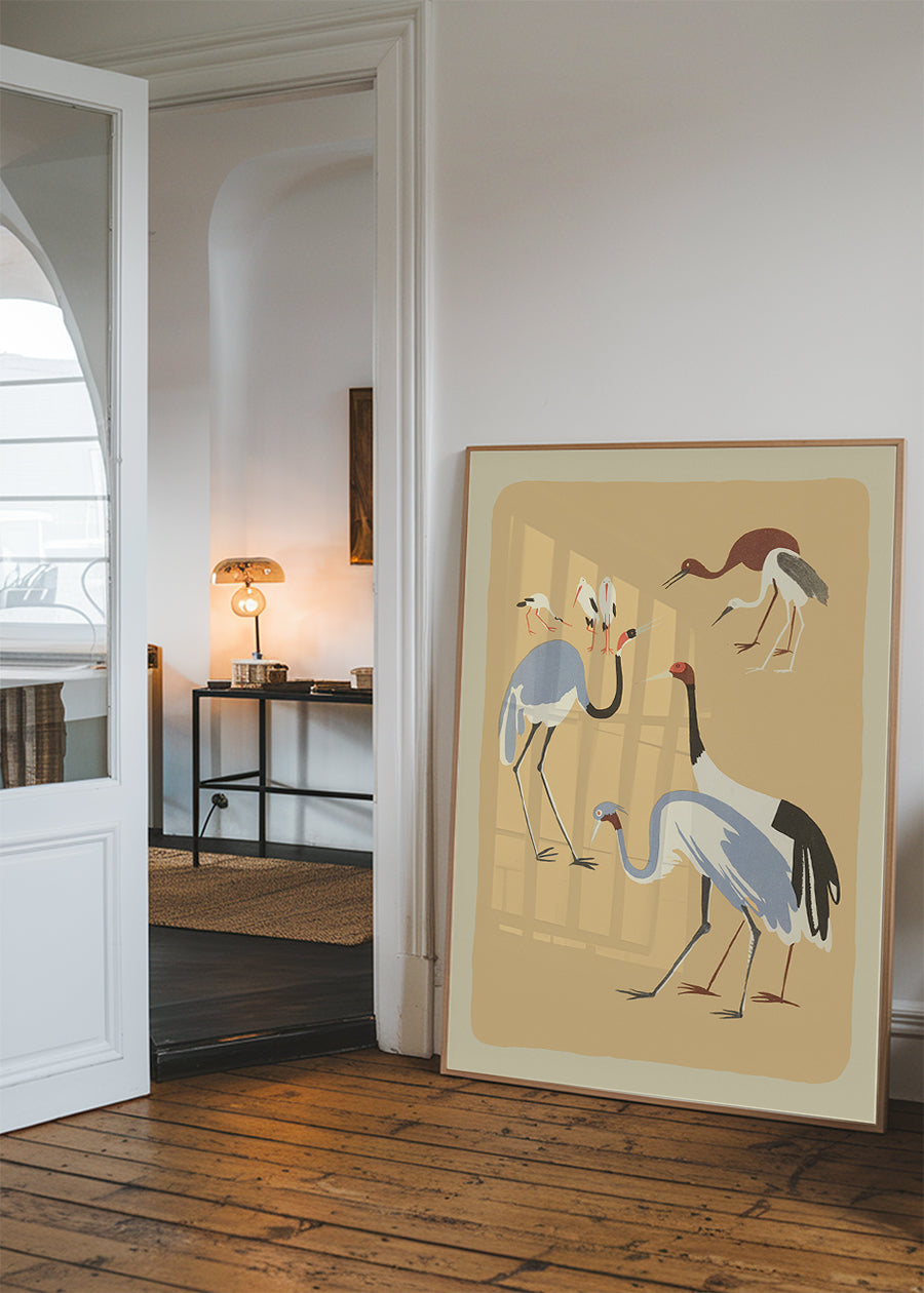 Herons Illustration Print by Elena Pavlovna Gertik