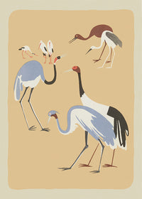 Herons Illustration Print by Elena Pavlovna Gertik