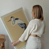 Single Large Heron Illustration Print by Elena Pavlovna Gertik