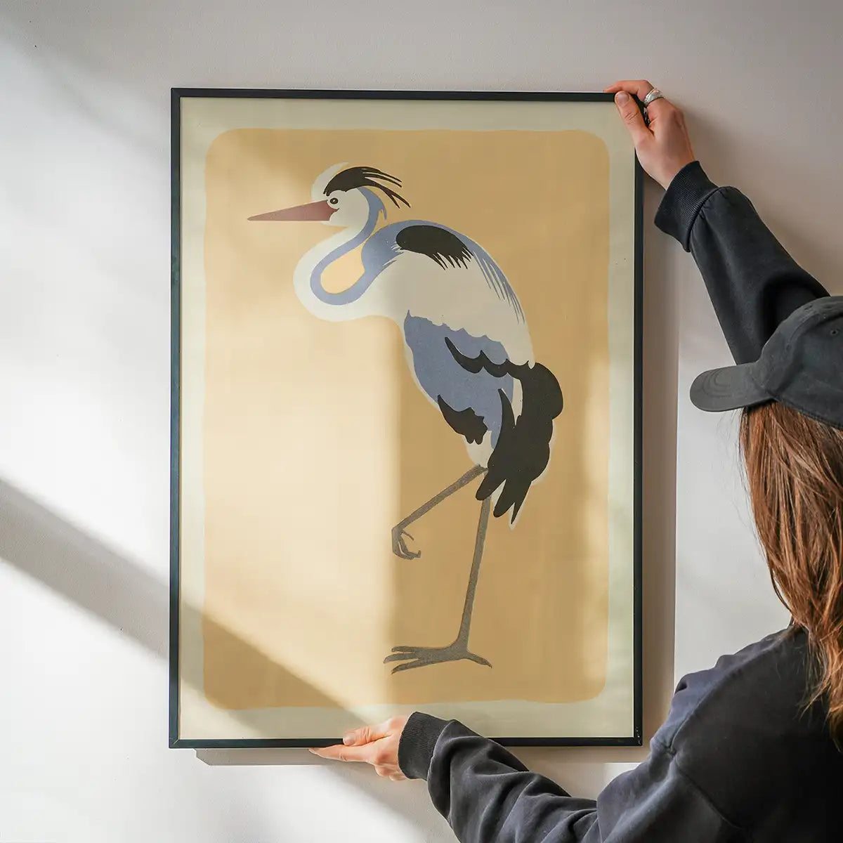 Single Large Heron Illustration Print by Elena Pavlovna Gertik
