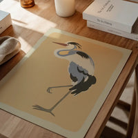 Single Large Heron Illustration Print by Elena Pavlovna Gertik