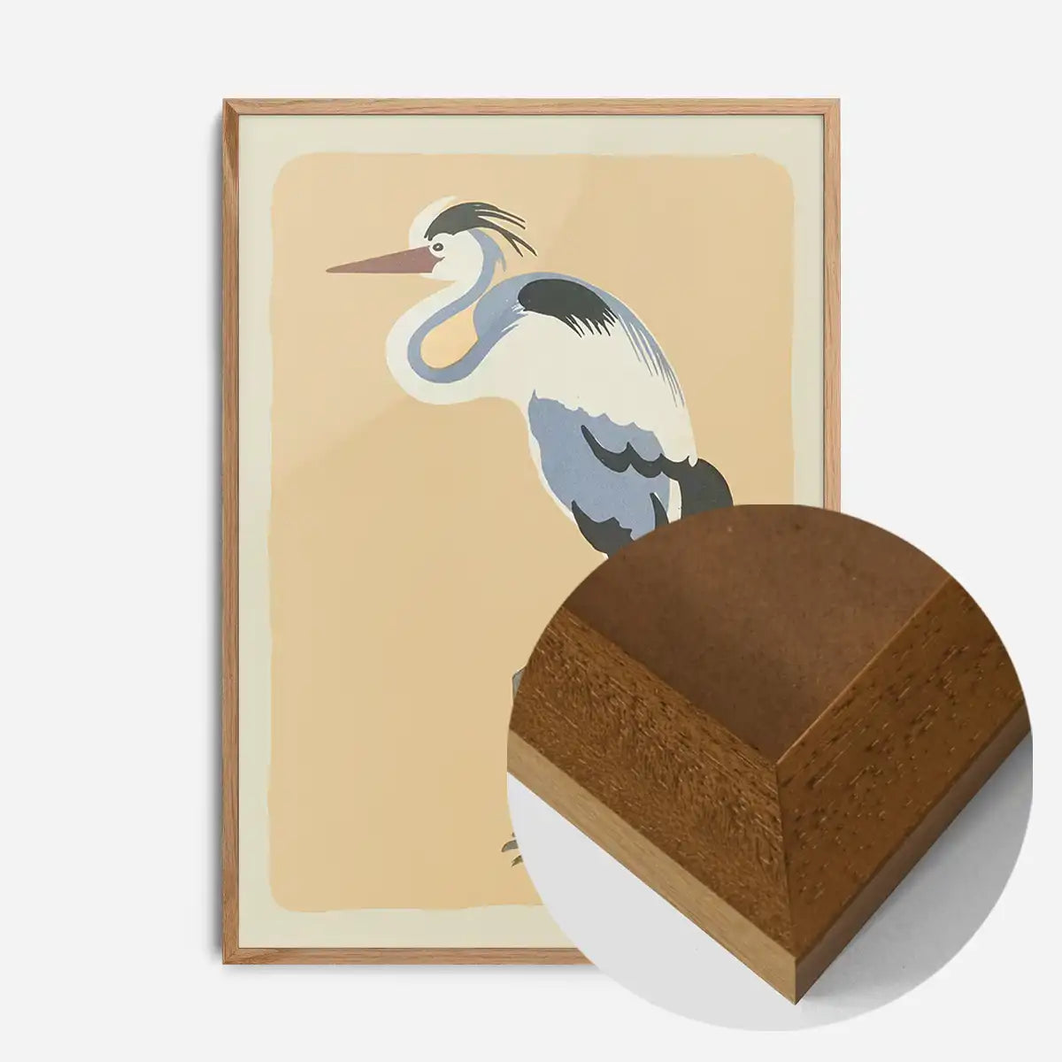Single Large Heron Illustration Print by Elena Pavlovna Gertik