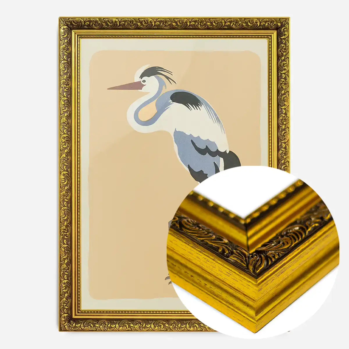 Single Large Heron Illustration Print by Elena Pavlovna Gertik