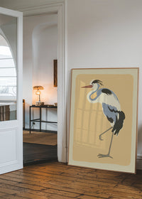 Single Large Heron Illustration Print by Elena Pavlovna Gertik