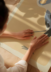 Single Large Heron Illustration Print by Elena Pavlovna Gertik