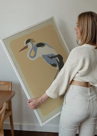 Single Large Heron Illustration Print by Elena Pavlovna Gertik