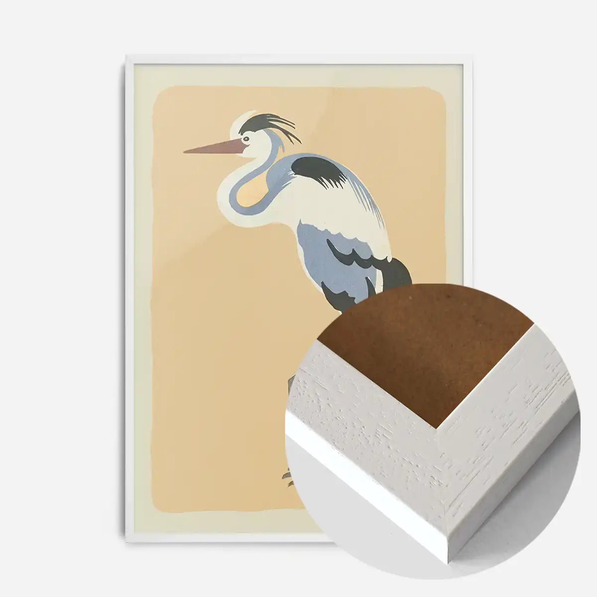 Single Large Heron Illustration Print by Elena Pavlovna Gertik