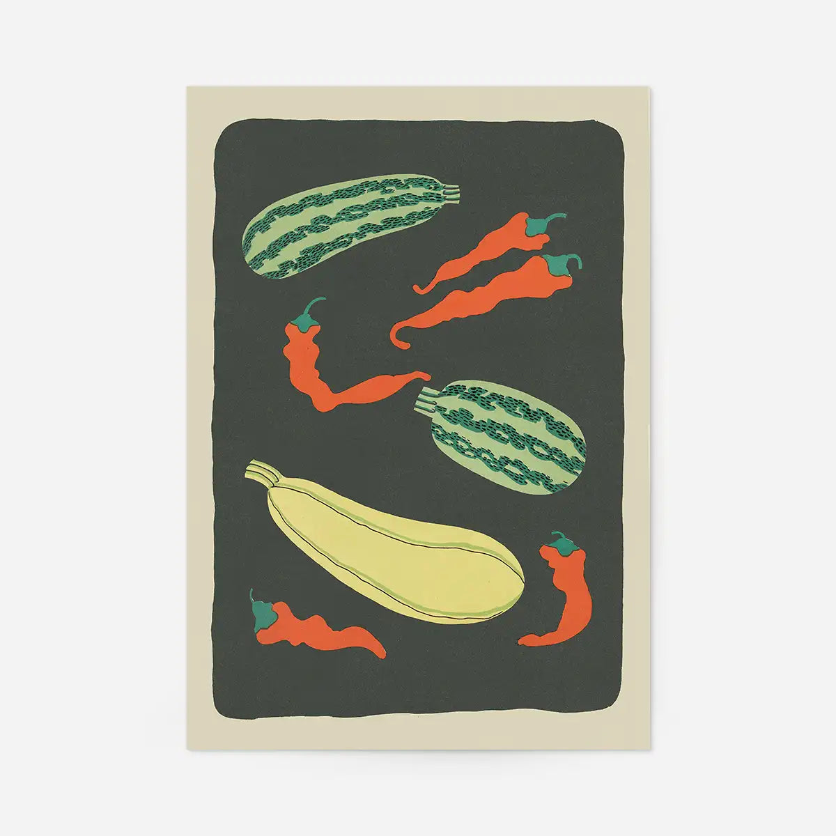 Legumes and Chilli Illustration Print by Elena Pavlovna Gertik