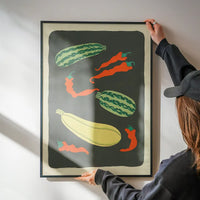 Legumes and Chilli Illustration Print by Elena Pavlovna Gertik