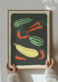 Legumes and Chilli Illustration Print by Elena Pavlovna Gertik