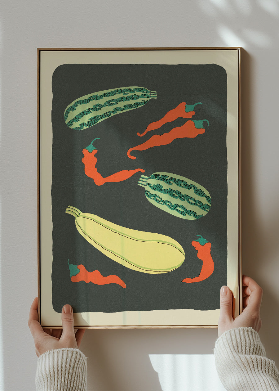 Legumes and Chilli Illustration Print by Elena Pavlovna Gertik
