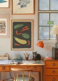 Legumes and Chilli Illustration Print by Elena Pavlovna Gertik