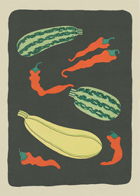 Legumes and Chilli Illustration Print by Elena Pavlovna Gertik