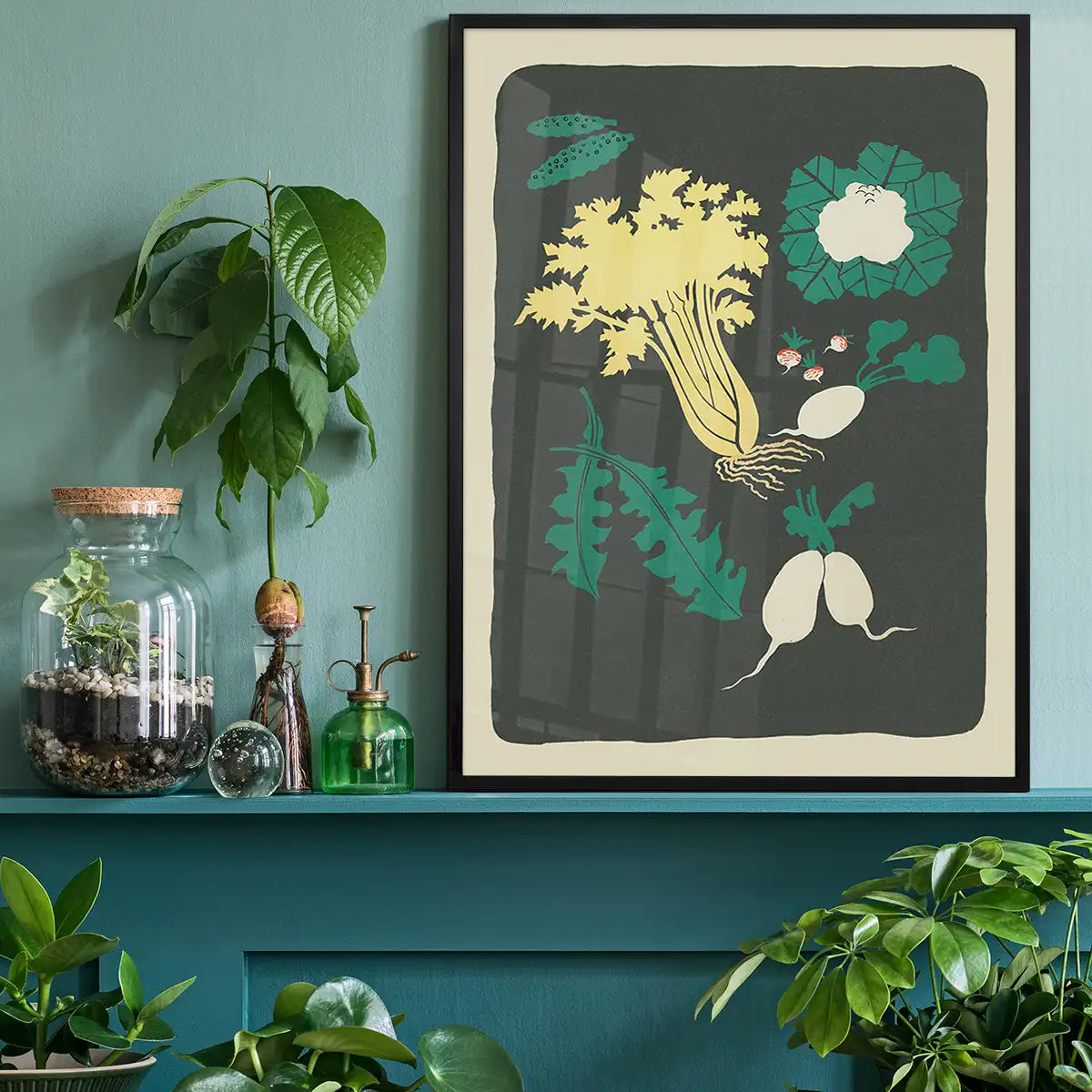 Legumes and Radish Illustration Print by Elena Pavlovna Gertik