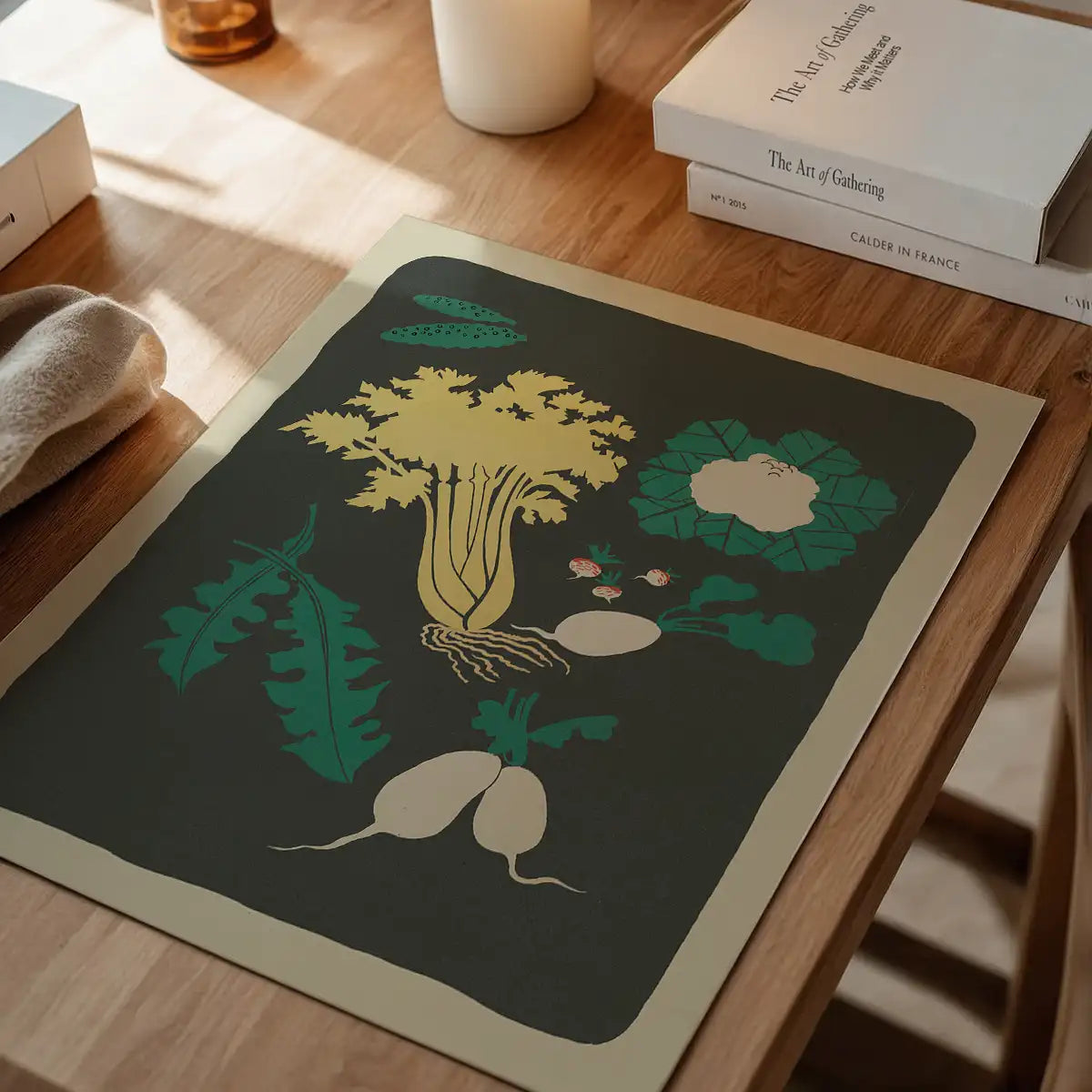 Legumes and Radish Illustration Print by Elena Pavlovna Gertik