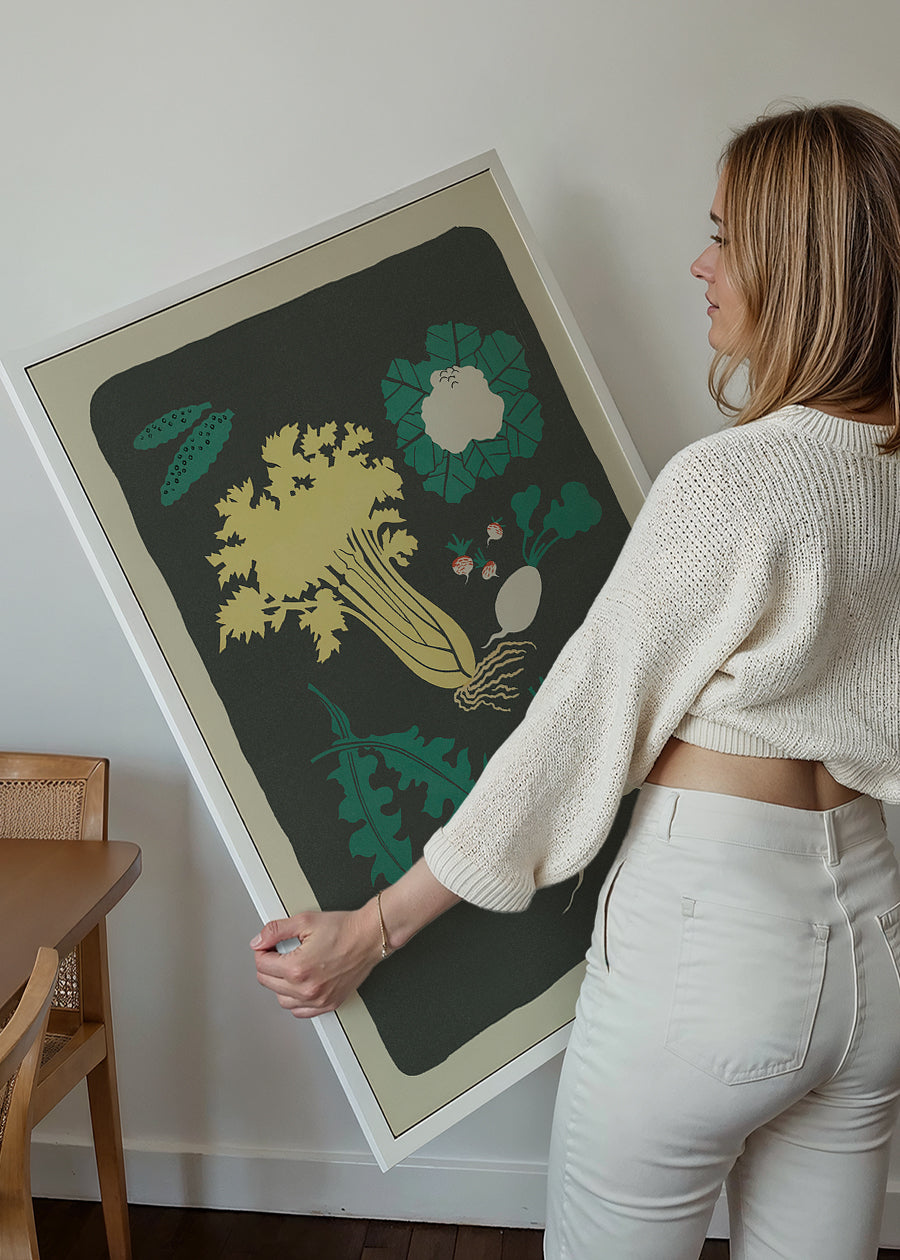 Legumes and Radish Illustration Print by Elena Pavlovna Gertik