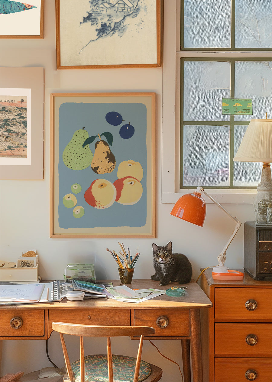 Pears and Fruit Illustration Print by Elena Pavlovna Gertik