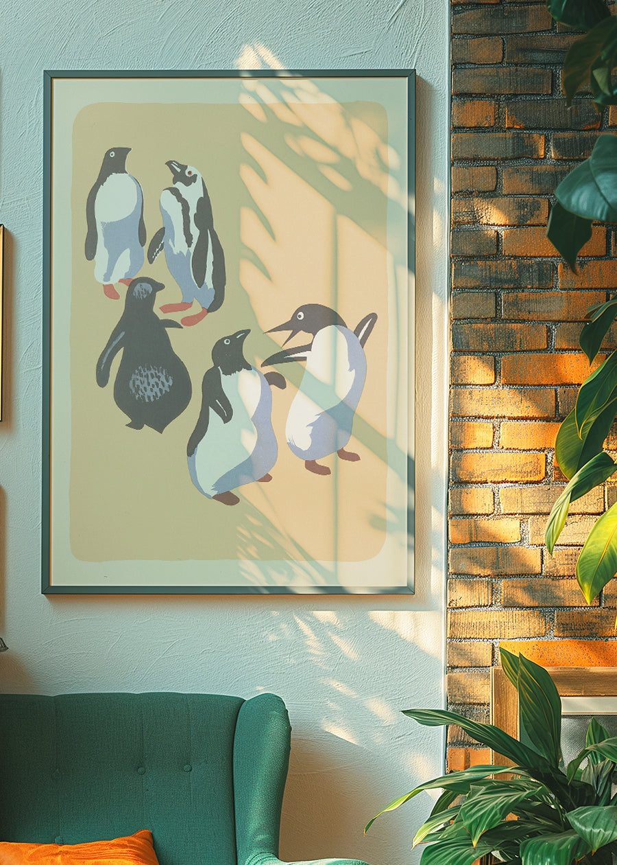 Penguins Illustration Print by Elena Pavlovna Gertik