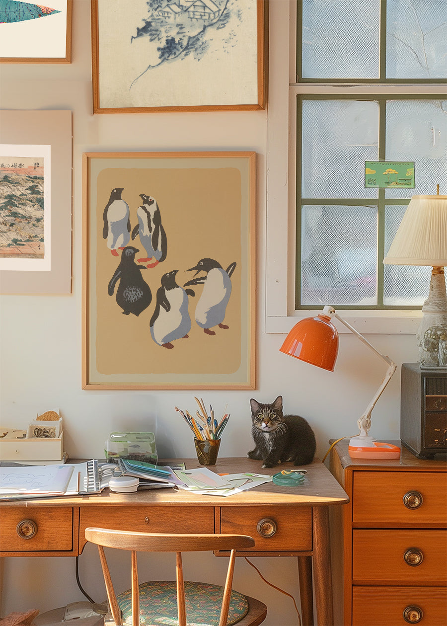 Penguins Illustration Print by Elena Pavlovna Gertik