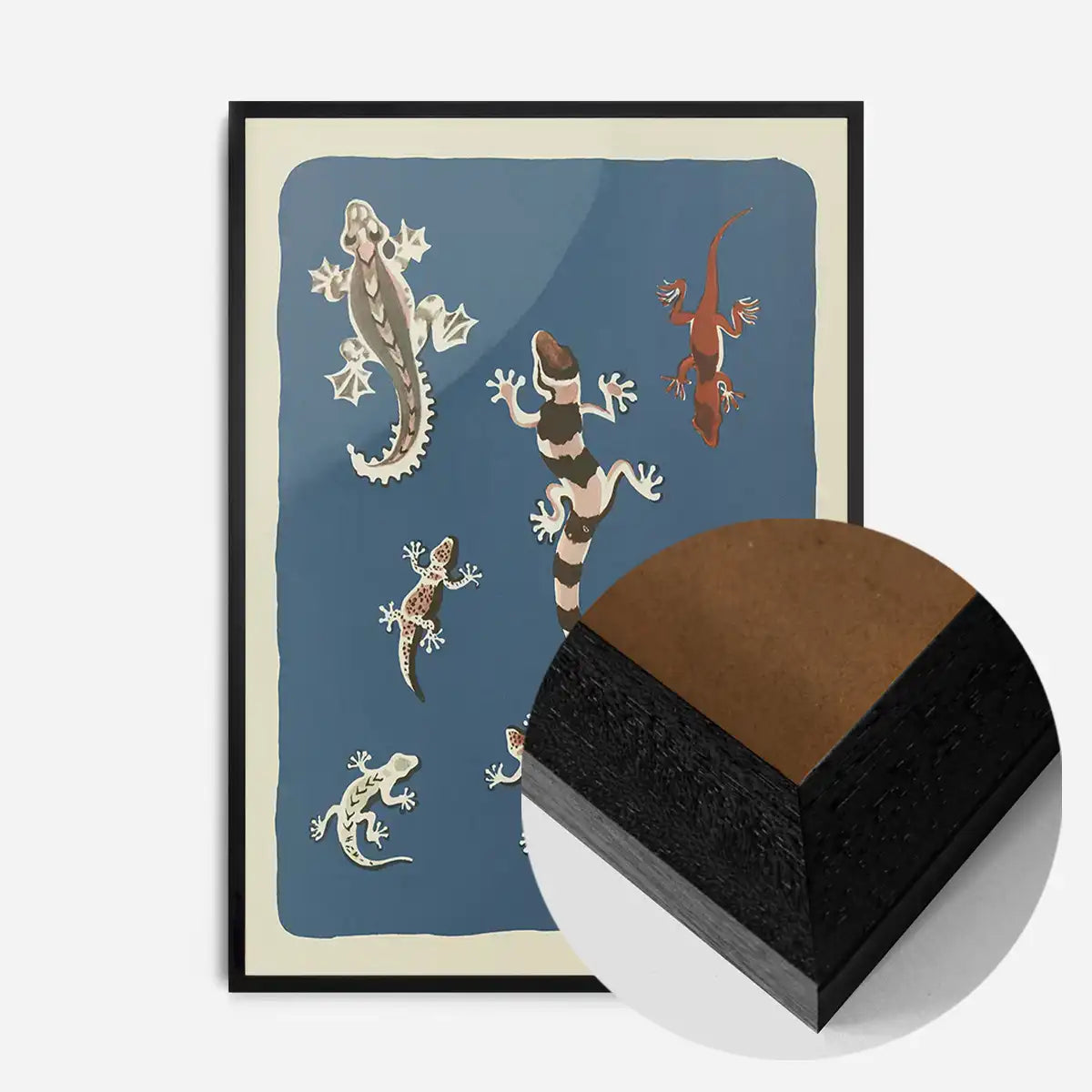 Seven Geckos Illustration Print by Elena Pavlovna Gertik