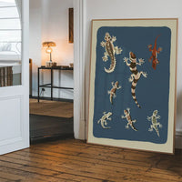 Seven Geckos Illustration Print by Elena Pavlovna Gertik