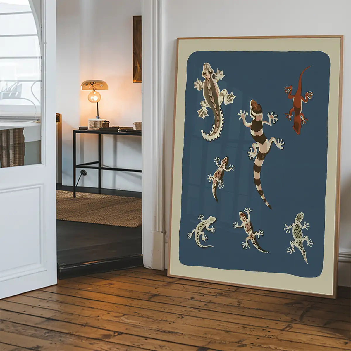 Seven Geckos Illustration Print by Elena Pavlovna Gertik