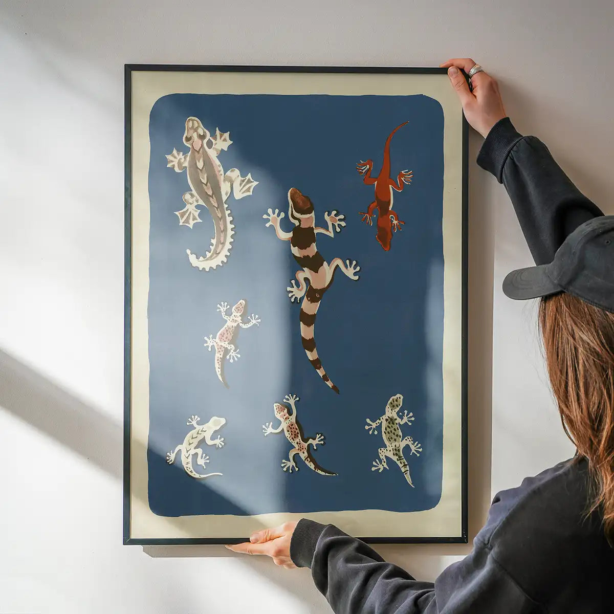 Seven Geckos Illustration Print by Elena Pavlovna Gertik