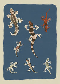 Seven Geckos Illustration Print by Elena Pavlovna Gertik