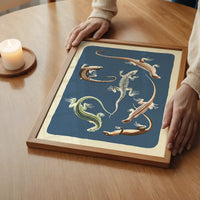 Six Lizards Illustration Print by Elena Pavlovna Gertik